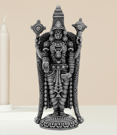 Antique And Divine Silver Plated Balaji Idol (5 inch)