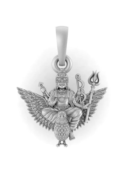 Sterling Silver God Shani Dev Pendant (Big Size) for Men & Women Pure Silver Lord Shani Dev Locket