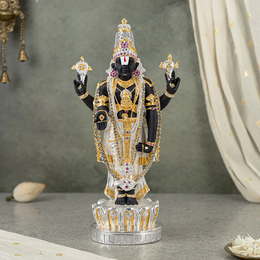 Tirupati Balaji (Venkateswara) Idol - Gold & Silver Plated