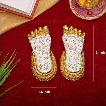 Shri Lakshmi Charan Paduka | 24K Gold and 999 Silver Plated