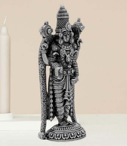 Antique And Divine Silver Plated Balaji Idol (5 inch)