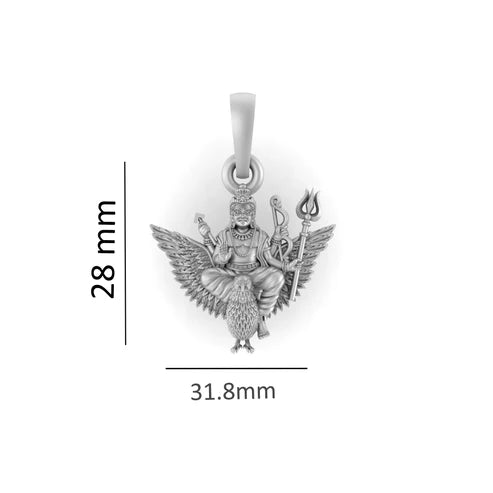 Sterling Silver God Shani Dev Pendant (Big Size) for Men & Women Pure Silver Lord Shani Dev Locket