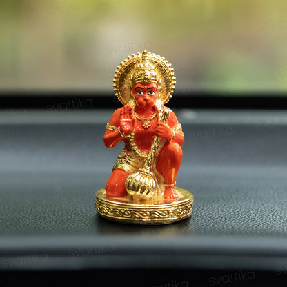 Sinduri Hanuman Murti - Gold Plated (3.5, 6, 9 Inch)