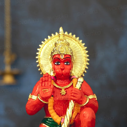 Sinduri Hanuman Murti - Gold Plated (3.5, 6, 9 Inch)