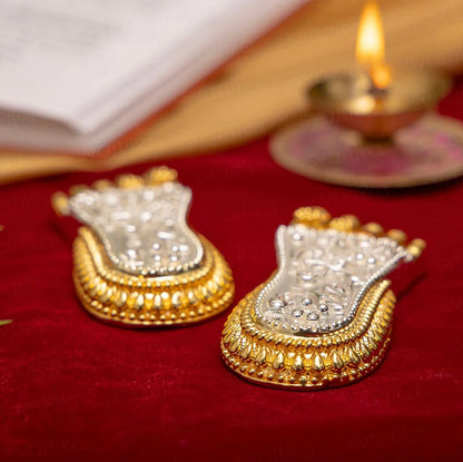 Shri Lakshmi Charan Paduka | 24K Gold and 999 Silver Plated