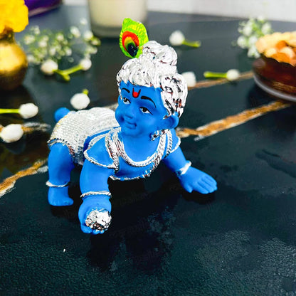 Crawling Laddu Gopal Murti - Silver Plated ( 2 Sizes)