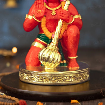 Sinduri Hanuman Murti - Gold Plated (3.5, 6, 9 Inch)