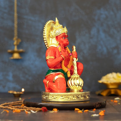 Sinduri Hanuman Murti - Gold Plated (3.5, 6, 9 Inch)