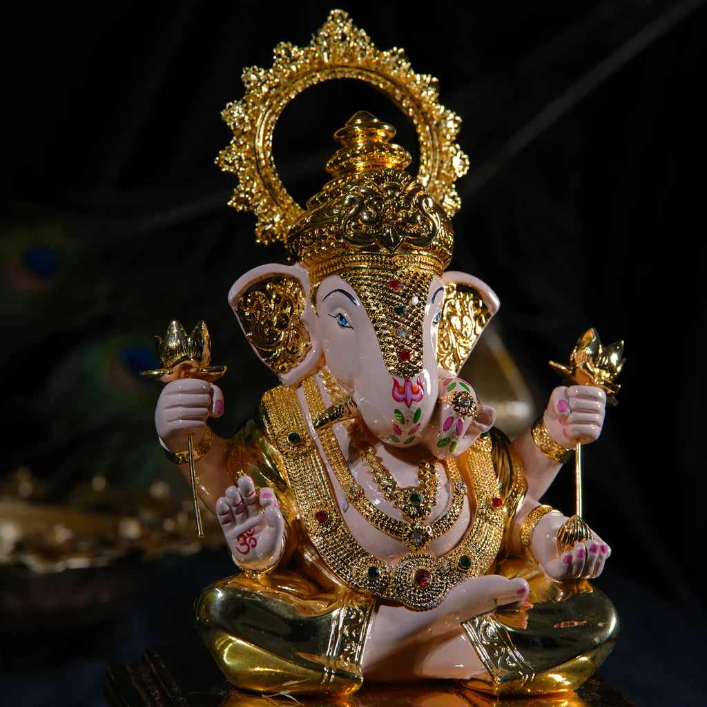 Ganpati Gold-Plated Idol 3 Inch