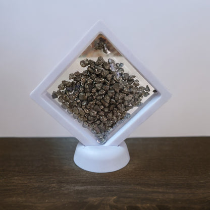 Natural Crushed Pyrite Gemstone With Stand